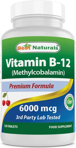 Vista 9 de Best Naturals Vitamina B-12 como metilcobalamina (metil B12), 6000 mcg comprimido, 60