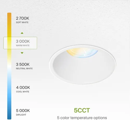 Vista 5 de ASD Sin moldura de 2 pulgadas de luces LED empotradas, 8W 120V redondas para uso comercial, luces regulables sin lata para techo con caja
