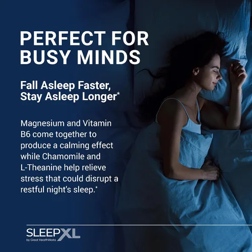 Vista 3 de Suplemento para el sueño SleepXL Fórmula sin formación de hábito - Duerma más rápido y duerma más tiempo - 5 ingredientes clave incluyen melatonina