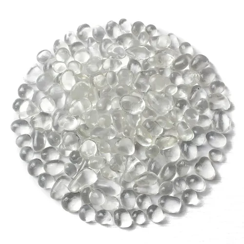 Vista 12 de Guijarros decorativos de cristal de 1 libra (460 g), piedras de obsidiana de forma irregular, pequeñas piedras pulidas trituradas, grava de piezas