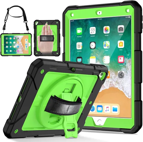 Vista 13 de LTROP Funda Protectora para iPad de 6ª/5ª Generación y iPad Air 2, Funda para iPad de 9.7 Pulgadas con Correa para el Hombro, Soporte