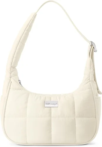 Vista 29 de TOPDesign Bolso de hombro acolchado para mujer, bolso de mano ultraligero con cremallera, correa ajustable