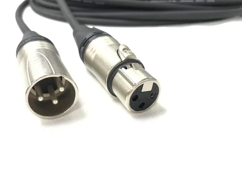 Vista 5 de Cable de datos XLR de 24 AWG (calibre) DMX512 de 1 pie de 3 pines macho a hembra para iluminación de escenario, luces LED de subida, luces de DJ