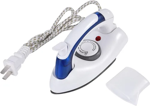 Vista 2 de Mini plancha de vapor para ropa, plancha portátil 2 en 1 en húmedo y seco, suela antiadherente, control de temperatura, mango antideslizante