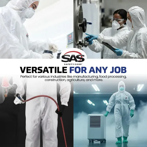 Vista 6 de SAS Safety Corp Overol SAS Moonsuit de Nylon y Algodón Overol de Trabajo Lavable a Máquina con Capucha Completa, Cremallera Frontal Completa