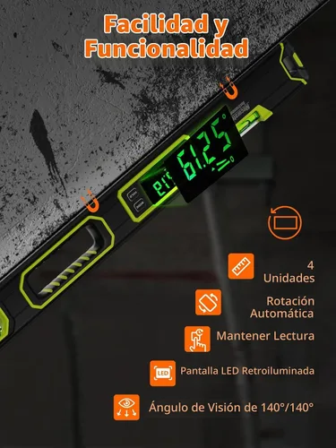 Vista 3 de Mecurate Nivel digital portátil de 10 pulgadas, buscador de ángulo