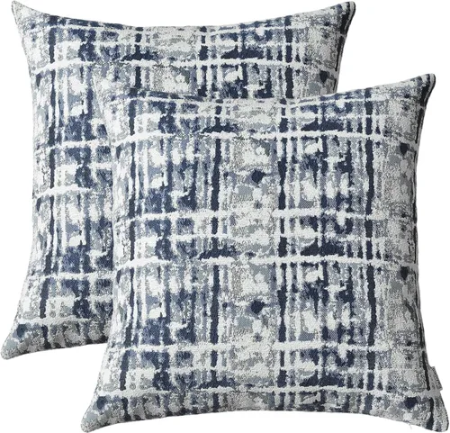 Vista 11 de Fundas de Cojines Decorativos de Jacquard para Sofá, Juego de 2, 18x18 Pulgadas, Marrón