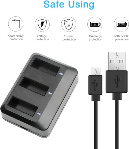 Vista 3 de SHOOT 3 Pack Battery 660mAh 3.7V Charger Kit for Parrot MiniDrone Jumping Sumo,the Win Robotics,Swing,Mambo,Parrot Mini Drone Rolling Spider