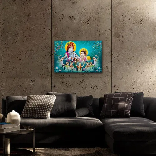 Vista 5 de Lienzo decorativo de pared para sala de estar, cuadros de dios hindúes, obras de arte modernas, decoración giclée, pósteres e impresiones de madera