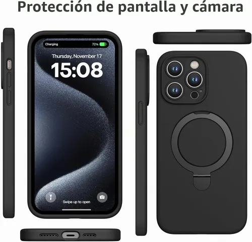 Vista 7 de CellEver Funda magnética fuerte para iPhone 14 Pro Max [para carga MagSafe] [protección de cámara] protección de alta resistencia, funda de silicona