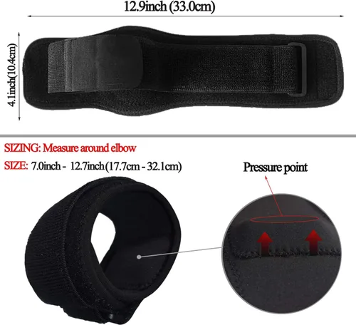 Vista 3 de Envolturas de antebrazo para el dolor, coderas de tenista y tratamiento de tendinitis Soporte de correa de codo ajustable - Codera de acupresión