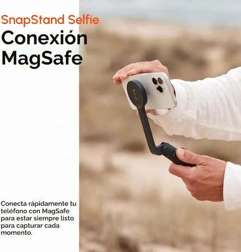 Vista 5 de ShiftCam SnapStand Max - Palo magnético para selfie y trípode - Compacto, plegable y extensible con cabeza inclinable y control remoto magnético