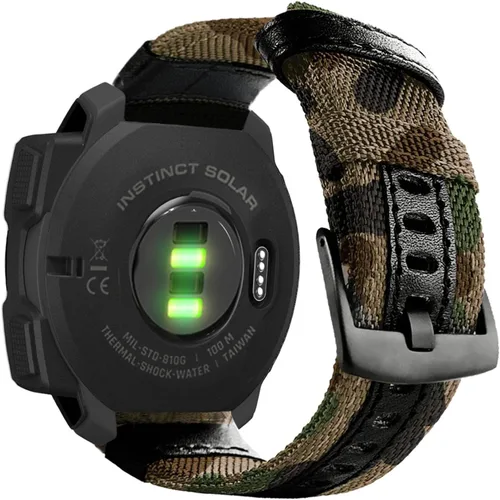 Vista 7 de Abanen Correas de reloj de nailon estilo militar de 0.866 in para Garmin Instinct 3 1.772 in/Instinct 2 Solar, tela tejida duradera correa
