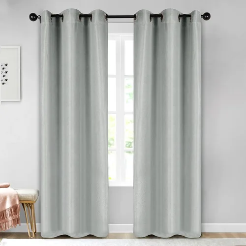 Vista 9 de Superior Cortinas opacas, aisladas, cortinas con bloqueo solar para dormitorio, sólidas, texturizadas, ventana de sala de estar, tejido térmico