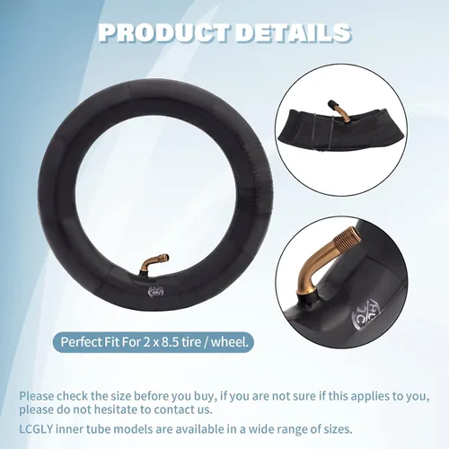 Vista 7 de Tubo interior de neumático resistente de 2 x 8.5 pulgadas, compatible con motos, motos, carretillas, cortacéspedes, camiones de mano, carros
