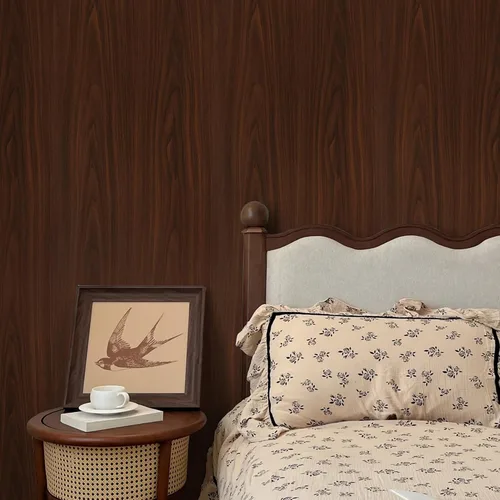 Vista 8 de Decoroom Papel de contacto de grano de madera, nogal oscuro, papel de contacto para encimeras, aspecto de madera, envoltura de vinilo autoadhesiva