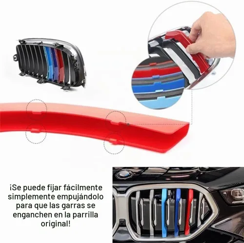 Vista 3 de Insertos de parrilla automotriz para BMW X6 G06 2026-2020 de 6 haces (no para parrilla doble X6), accesorios de parrilla delantera