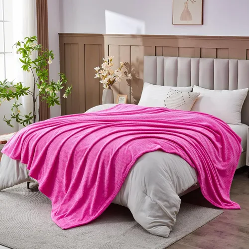 Vista 62 de NEWCOSPLAY Manta de Tiro Súper Suave Aqua Franela Sedosa Premium Fleece con Patrón de Hojas Ligera Manta de Cama para Uso en Todas las Estaciones