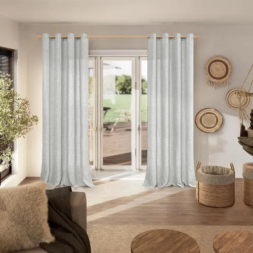 Vista 135 de BGment Cortinas de Lino Beige de 63 Pulgadas de Largo 2 Paneles - Tratamientos para Ventanas con Textura de Arpillera Filtrantes de Luz Cortinas B