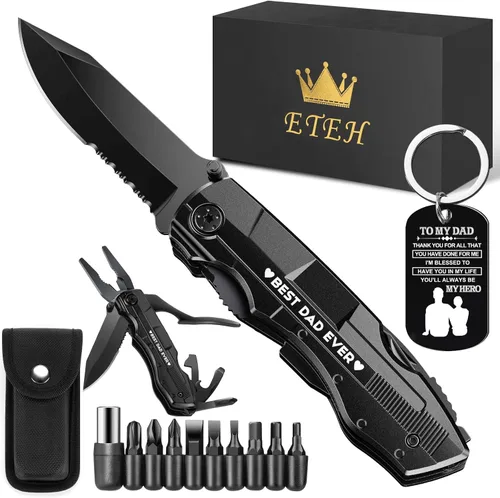 Vista 10 de Regalos para hermano de hermanas amigas, regalos de cumpleaños, Navidad, hermano, cuchillo multiherramienta "Best Brother Ever", multiherramienta