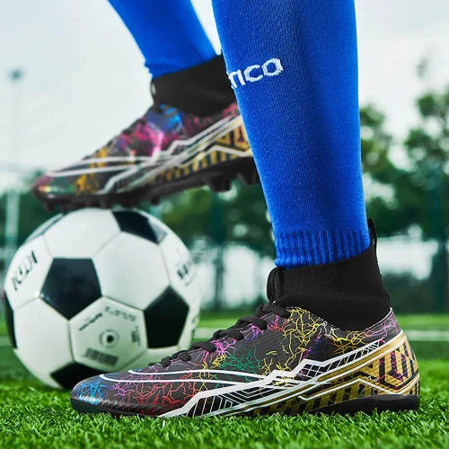 Vista 5 de Zapatos deportivos de fútbol para niños y hombres, tenis de fútbol para equipo de fútbol, ligeros, para correr, al aire libre, cómodos