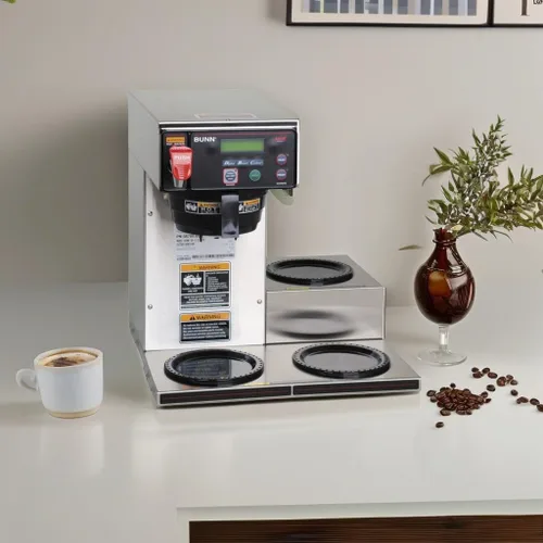 Vista 5 de [Usado] BUNN Axiom DV-3, cafetera comercial automática de doble voltaje para 12 tazas, 3 calentadores inferiores, 38700.0009, gris, 7.5 galones