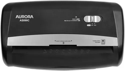 Vista 4 de Aurora AS890C Trituradora de papel y tarjetas de crédito de 8 hojas con cesta