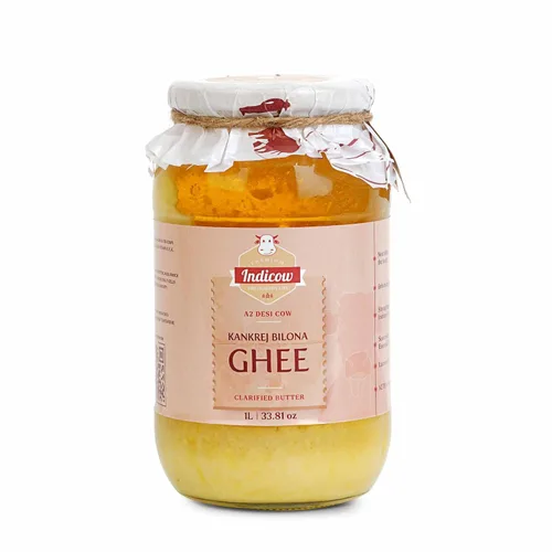 Vista 6 de Indicow Ghee de vaca A2 Desi (180ml (6.08oz), Ghee de vaca A2 (vacas Sahiwal)) Alimentado con pasto, criado en pastizales, grasa de mantequilla