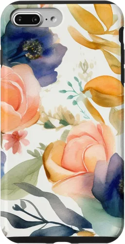 Vista 12 de iPhone 12 mini lindo pastel floral acuarela rosa azul mujeres patrón flor caso