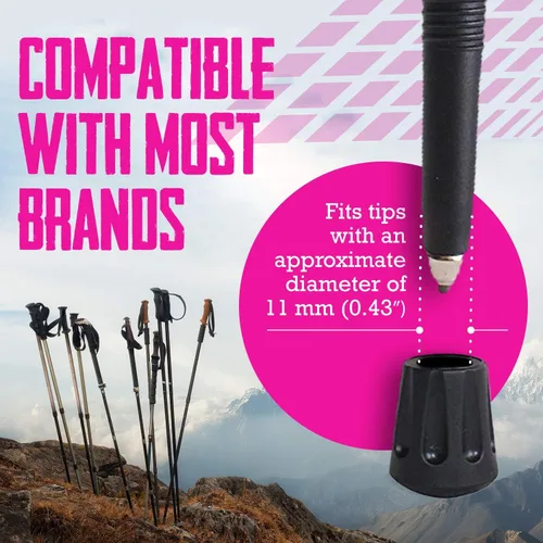 Vista 5 de TrailBuddy Replacement Hiking Pole Tips - Pack of 6 Walking Stick Tip Protectors