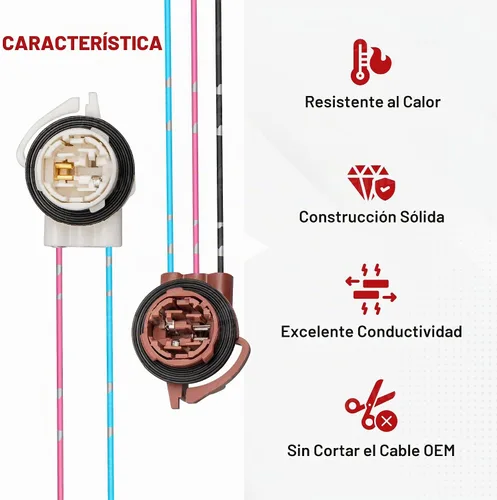 Vista 3 de RED WOLF 3156 3157 Arnés precableado con conector de enchufe de enchufe de enchufe de instalación de bombillas LED se adapta a la mayoría