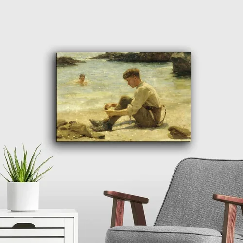 Vista 6 de 43 impresiones de niños de Henry Scott Tuke T. E. Lawrence As A Cadet at Newporth Beach, Near Falmouth, póster decorativo en lienzo, arte de pared