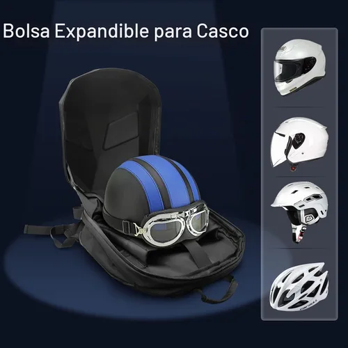 Vista 7 de Crelander Mochila LED para motocicleta, mochila de caballero de 17 pulgadas con pantalla programable para bricolaje, carcasa rígida impermeable 3D