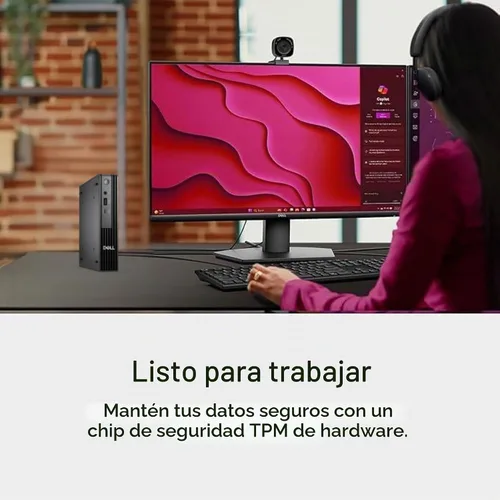 Vista 6 de Dell Mini computadora de escritorio Pro Micro QCM1250, nueva versión OptiPlex, Intel Core i5-14500T (14Core, 20Threads, caché de 24 MB), 16 GB DDR5