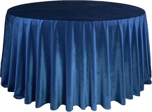 Vista 20 de YOUR CHAIR COVERS - Mantel redondo de terciopelo de 120 pulgadas - Mantel de lino negro para mesas redondas estándar