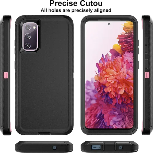 Vista 5 de Funda para Samsung Galaxy S20 FE 5G con protector de pantalla de vidrio templado [2 unidades], 3 en 1 de cuerpo completo a prueba de golpes