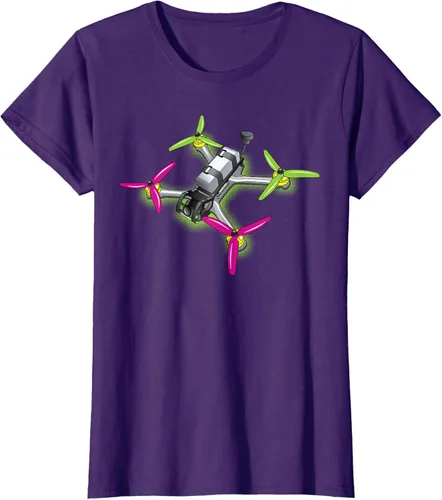 Vista 13 de Freestyle FPV Racing Drone Pilot Acro Quadcopter - Camiseta de sandía, Negro, S