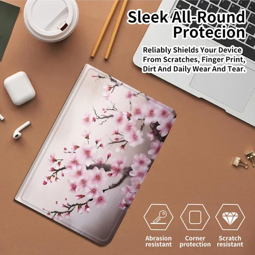 Vista 6 de Funda para Samsung Galaxy Tab A7 Lite de 8.7 pulgadas modelo 2021 (SM-T220/T225/T227), funda protectora delgada de piel sintética con función