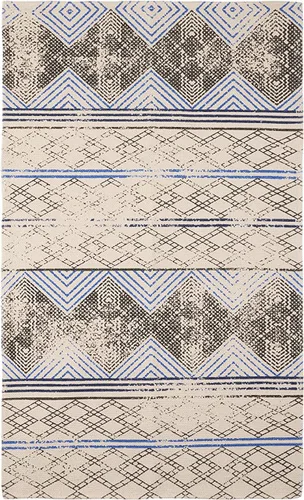 Vista 11 de French Connection Alfombra lavada a la piedra Estilo Halyn Ink Decoración bohemia moderna para el hogar Alfombra rectangular 100% algodón