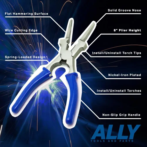Vista 3 de ALLY Tools - Alicates de soldadura MIG multifuncionales profesionales de 8 pulgadas antioxidantes, fiables y duraderos
