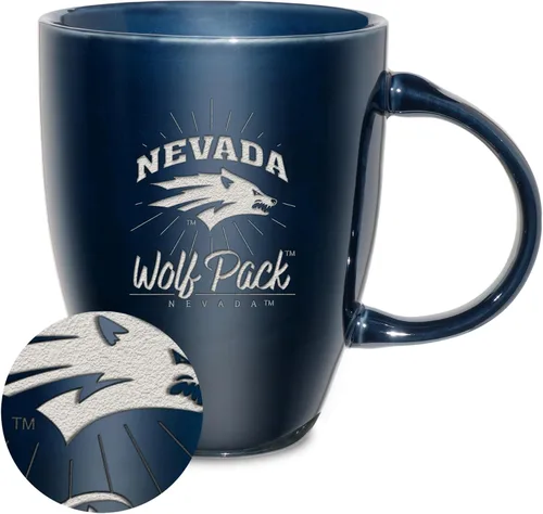 Vista 56 de Rico Industries - Taza de lustre cerámico con grabado láser de la NCAA de 18oz - Café-Té