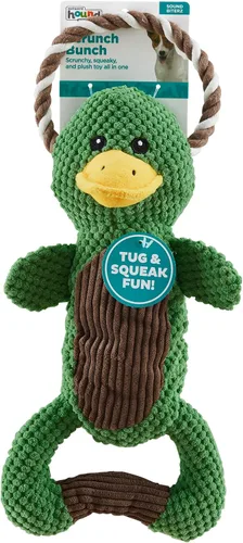 Vista 2 de Outward Hound Scrunch Bunch Duck Juguete Interactivo de Peluche con Sonido para Tirar para Perros Pato de racimo Scrunch