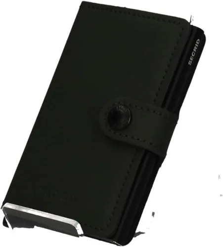 Vista 2 de Secrid Mini cartera de cuero mate con funda de tarjeta Rfid (verde mate y negro), verde mate, negro mate