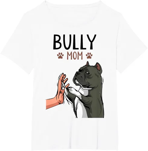 Vista 81 de American Bully Mom Cute Dog Mama Camiseta divertida para mujer, Blanco, S