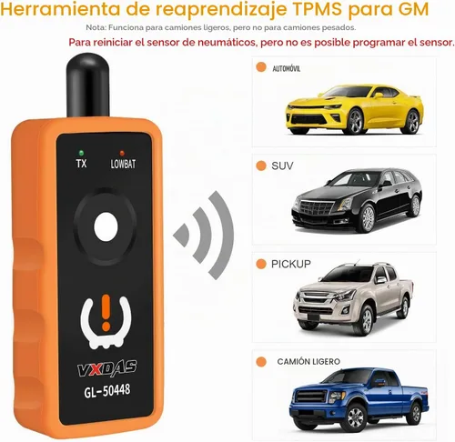 Vista 2 de VXDAS GL50448 Herramienta de reaprendizaje TPMS Compatible para GM Chevy Herramienta de activación de restablecimiento del sensor de presión