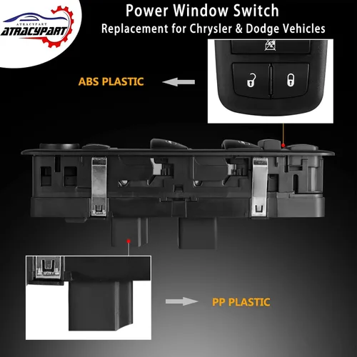 Vista 7 de Interruptor maestro de ventana eléctrica 3 pines + 9 pines requiere verificación Reemplazo para Dodge Ram 2012 – 2017, Grand Caravan, Chrysler