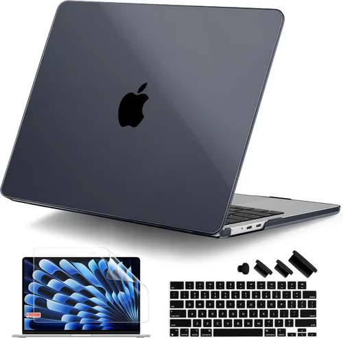 Vista 15 de DONGKE Funda para MacBook Air de 15 pulgadas M5 M4 M3 M2 (2026-2023) A3448 A3241 A3114 A2941, cubierta protectora rígida compatible con Touch ID