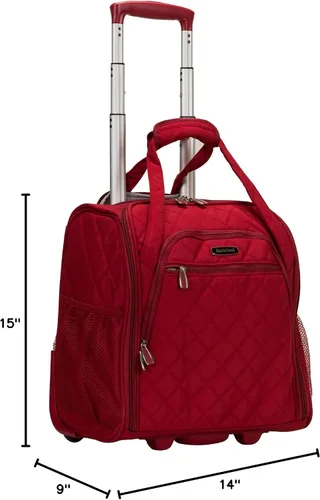 Vista 11 de Rockland Melrose - Maleta con ruedas, de porte vertical, para caber debajo del asiento, Rojo), BF31-RED
