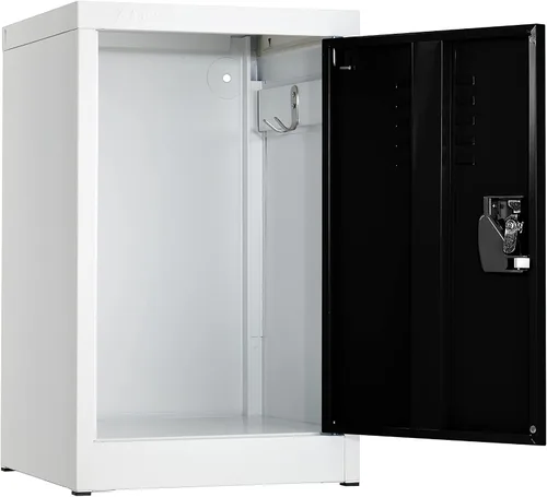 Vista 4 de AdirOffice Armario de almacenamiento de metal de acero para niños, organizador de almacenamiento resistente con llave y varillas para colgar