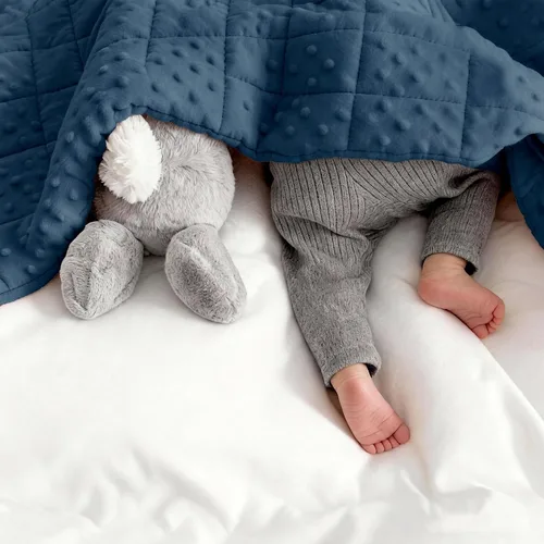 Vista 2 de Huloo Sleep Manta para niños, 20 x 30 pulgadas, 2 libras (azul marino)